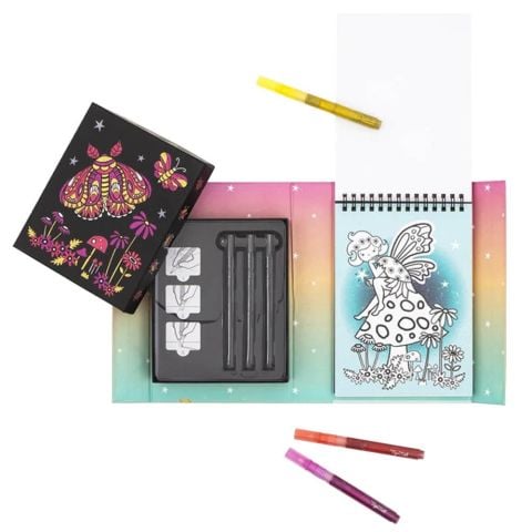 Tiger Tribe Boyama Seti / Night Garden - Glitter Colouring Set