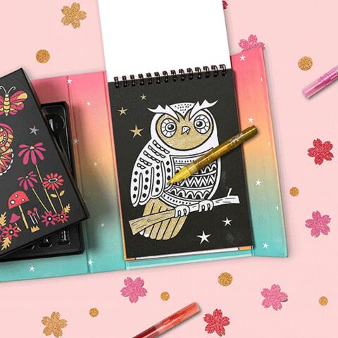 Tiger Tribe Boyama Seti / Night Garden - Glitter Colouring Set