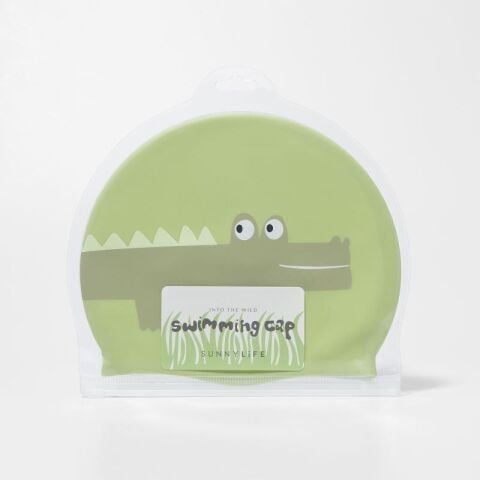 Sunnylife Çocuk Yüzme Bonesi - Cookie the Croc Light Khaki