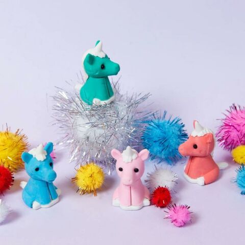 Tiger Tribe 4'lü Unicorn Silgi Seti - Unicorn Erasers