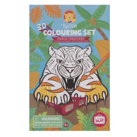 Tiger Tribe 3D Boyama Seti / Fierce Creatures - 3D Colouring Set