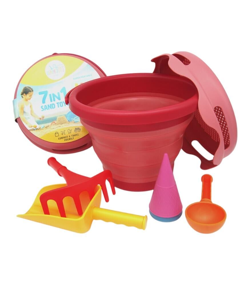 Compactoys 7in1 Plaj Kovası Seti - Kırmızı