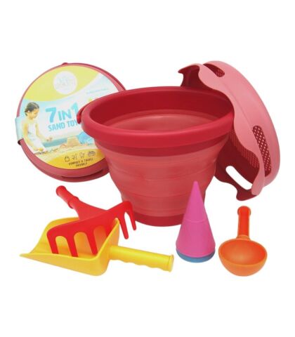 Compactoys 7in1 Plaj Kovası Seti - Kırmızı