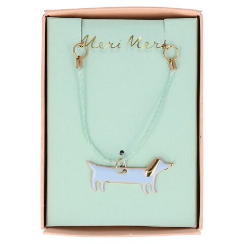 Meri Meri - Enamel Sausage Dog Necklace - Sosis Köpek Kolye