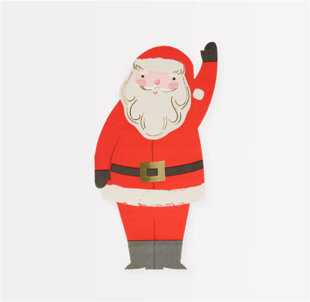 Meri Meri - Jolly Christmas Santa Napkins - Noel Baba Peçeteler (16'Lı)