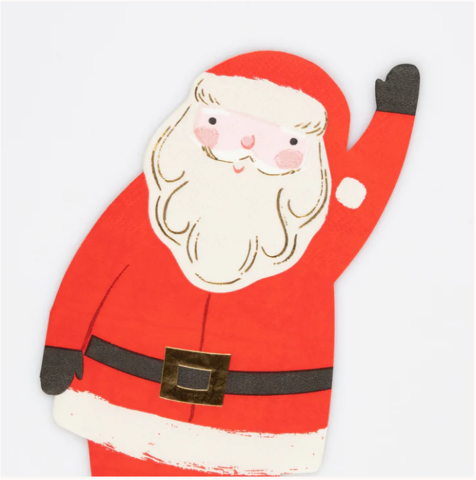 Meri Meri - Jolly Christmas Santa Napkins - Noel Baba Peçeteler (16'Lı)