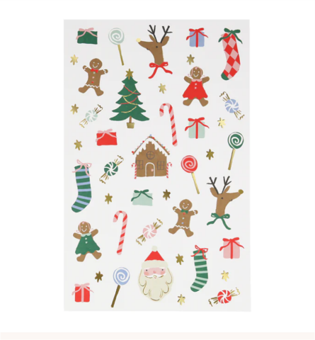 Meri Meri - Jolly Tattoo Sheet - Yeni Yıl Geçici Dövmeler (2'Li)