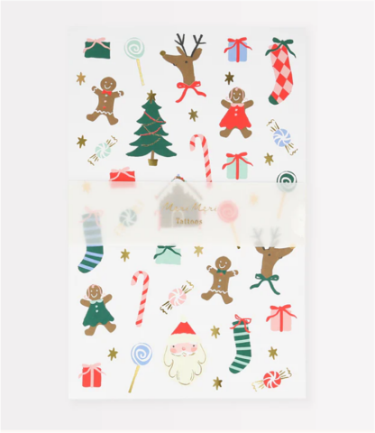 Meri Meri - Jolly Tattoo Sheet - Yeni Yıl Geçici Dövmeler (2'Li)