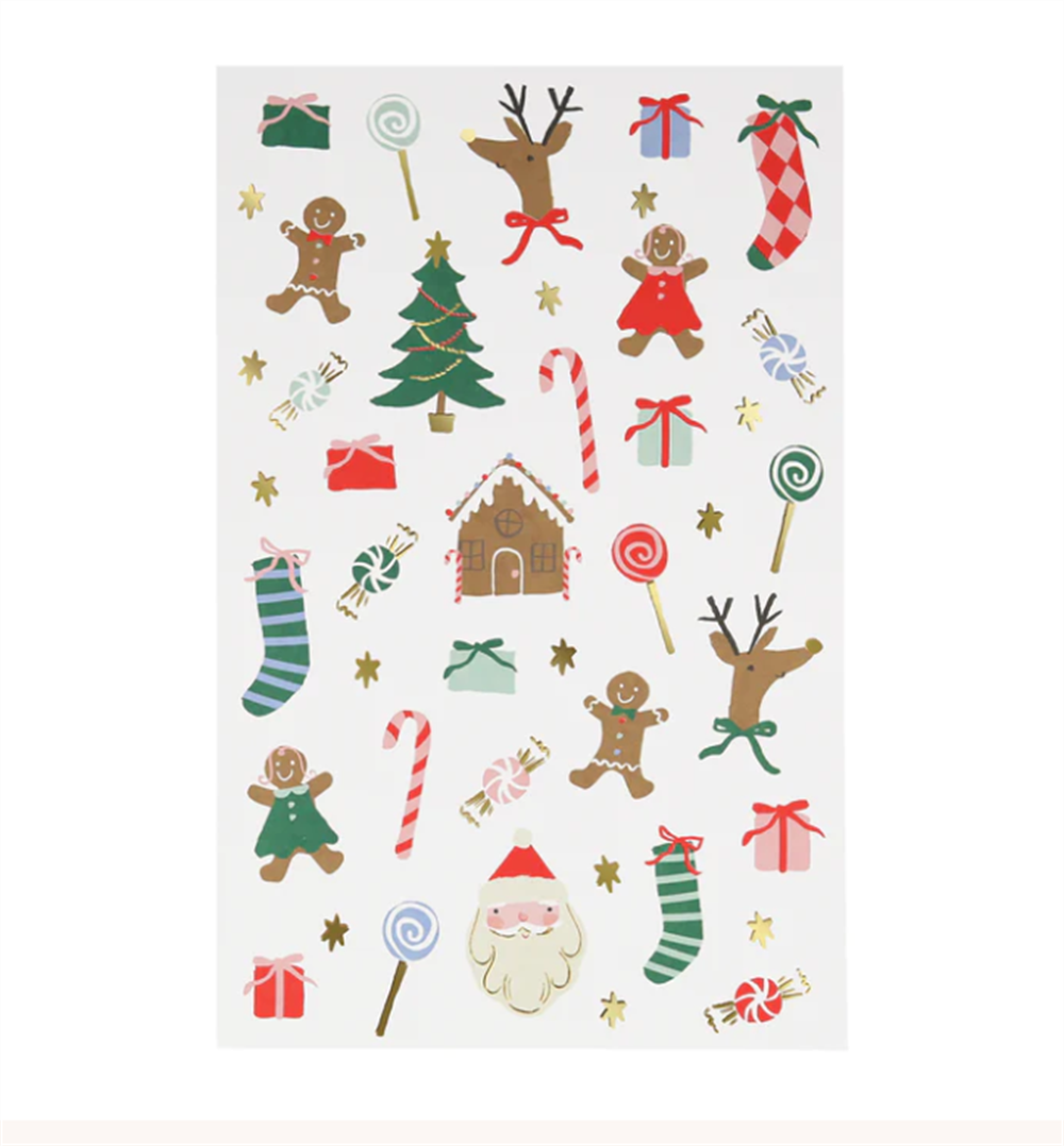 Meri Meri - Jolly Tattoo Sheet - Yeni Yıl Geçici Dövmeler (2'Li)