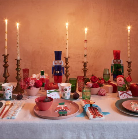 Meri Meri - Gold Swirl Taper Candles - Altın Kıvrımlı Mumlar (2'Li)