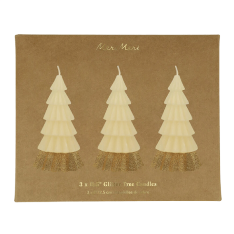 Meri Meri - Ivory Tree Candles - Krem Renk Ağaç Mumlar (3'lü)