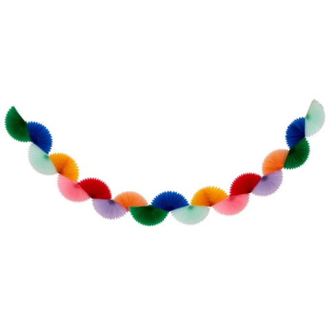 Meri Meri - Rainbow Honeycomb Fan Garland - Gökkuşağı Petekli Yelpaze Asılan Süs