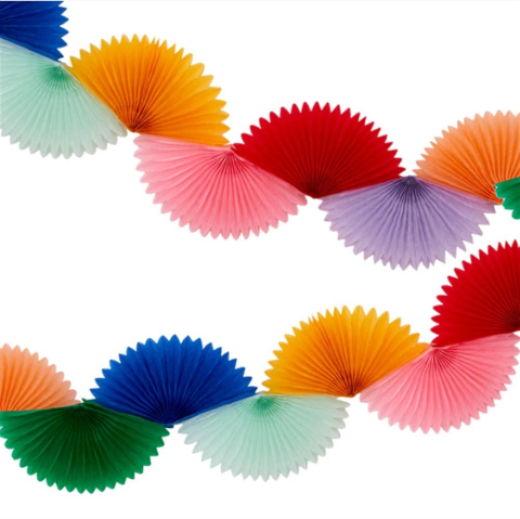 Meri Meri - Rainbow Honeycomb Fan Garland - Gökkuşağı Petekli Yelpaze Asılan Süs