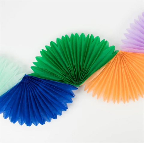 Meri Meri - Rainbow Honeycomb Fan Garland - Gökkuşağı Petekli Yelpaze Asılan Süs