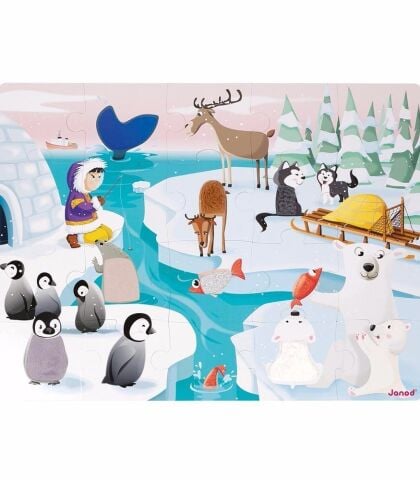 Hissedilebilir Puzzle - Kutup Hayatı 20 Parçalı Yapboz