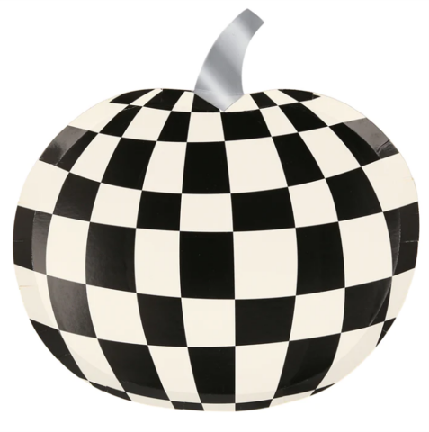 Meri Meri - Mod Pattern Pumpkin Plates - Modern Balkabağı Tabaklar (8'Li)