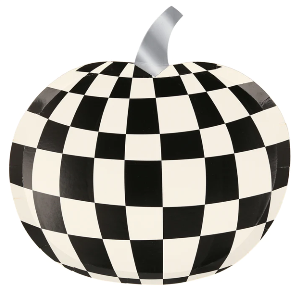 Meri Meri - Mod Pattern Pumpkin Plates - Modern Balkabağı Tabaklar (8'Li)
