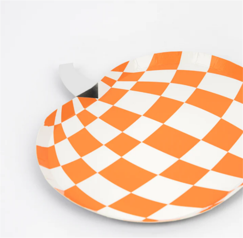 Meri Meri - Mod Pattern Pumpkin Plates - Modern Balkabağı Tabaklar (8'Li)