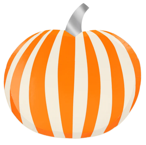 Meri Meri - Mod Pattern Pumpkin Plates - Modern Balkabağı Tabaklar (8'Li)