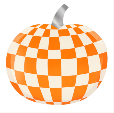 Meri Meri - Mod Pattern Pumpkin Plates - Modern Balkabağı Tabaklar (8'Li)