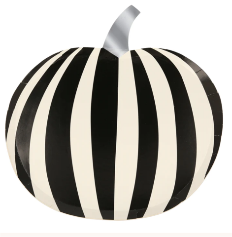 Meri Meri - Mod Pattern Pumpkin Plates - Modern Balkabağı Tabaklar (8'Li)