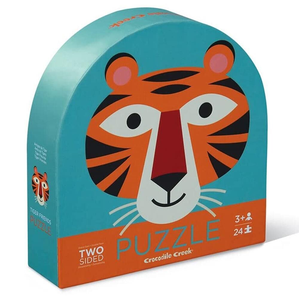 Crocodile Creek Yuvarlak Puzzle Kaplan ve Arkadaşları 24 Parça