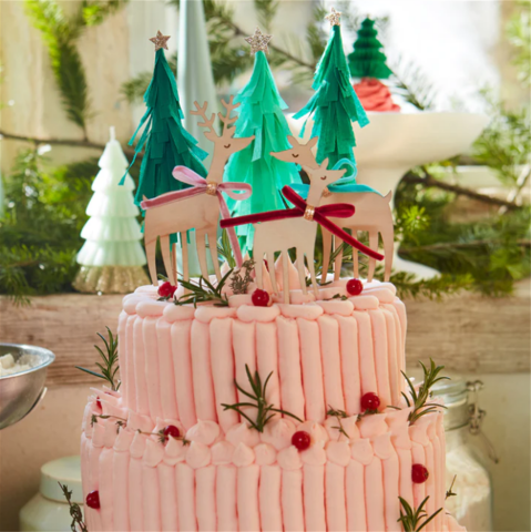 Meri Meri - Reindeer Family Cake Toppers - Ren Geyikleri Ailesi Pasta Süsü