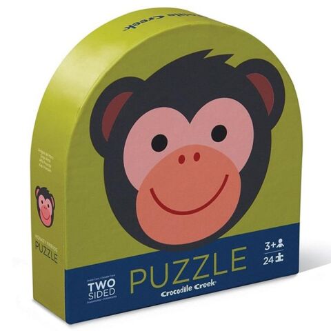 Crocodile Creek Yuvarlak Puzzle Maymun ve Arkadaşları 24 Parça
