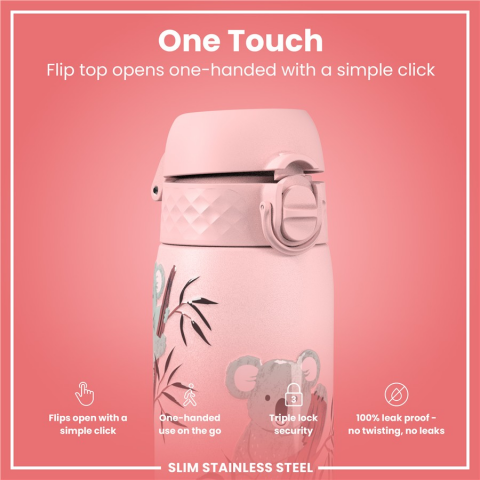 Ion8 - Paslanmaz Çelik İnce Suluk - Koala - 600 ml - Sızdırmaz
