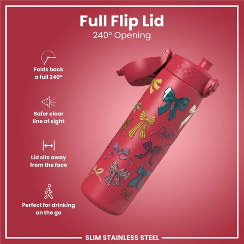 Ion8 - Paslanmaz Çelik İnce Suluk - Fiyonklar - 600 ml - Sızdırmaz