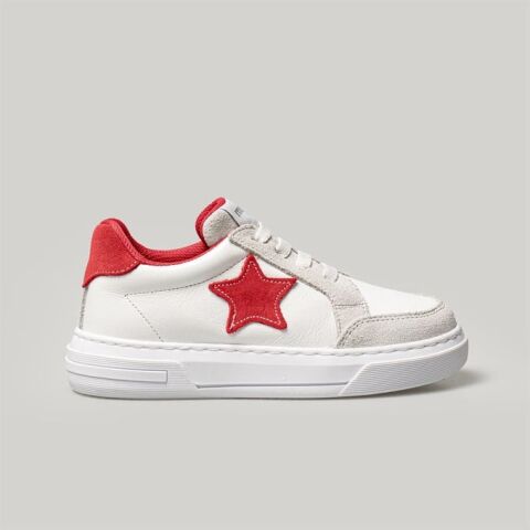 Merli&Rose Star Deri Sneaker | Kırmızı