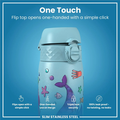 Ion8 - Paslanmaz Çelik İnce Suluk - Deniz Kızları - 600 ml - Sızdırmaz