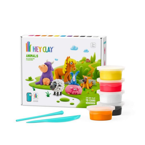 Hey Clay Hava ile Kuruyan Kil (6'lı kutu) - Hayvanlar (İnek, Köpek, Koyun)