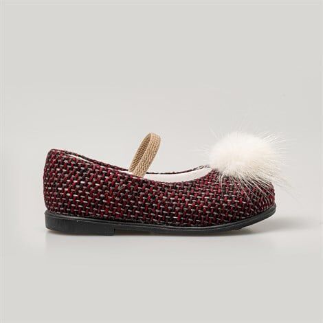Merli&Rose Ponponlu Kumaş Babet | Bordo
