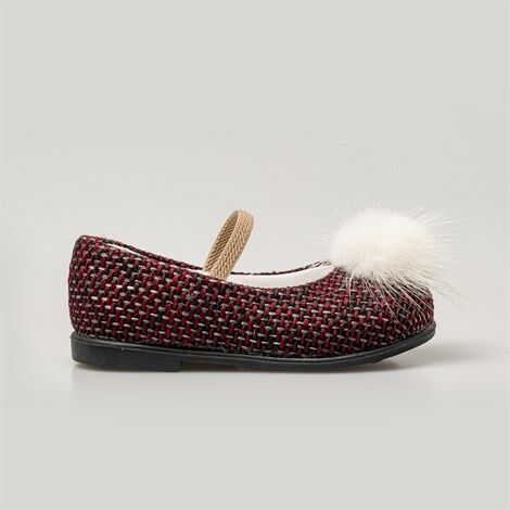 Merli&Rose Ponponlu Kumaş Babet | Bordo