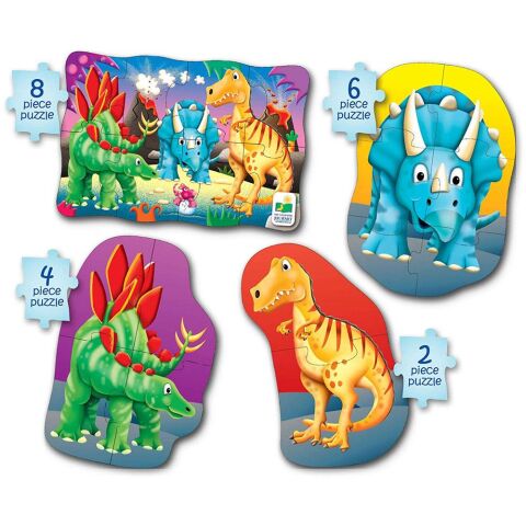 The Learning Journey Dört Puzzle Bir Arada / Dinozor