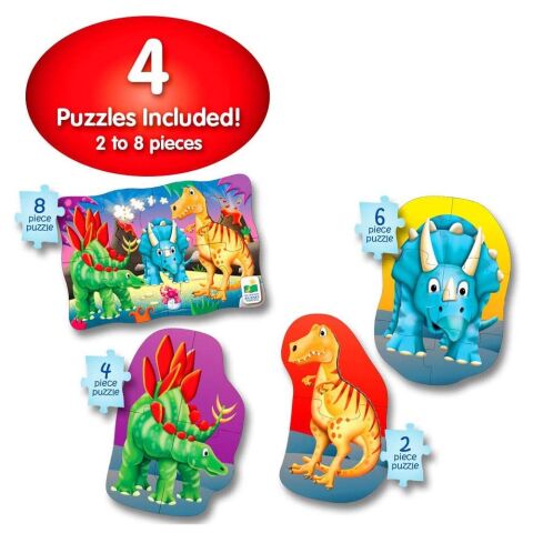 The Learning Journey Dört Puzzle Bir Arada / Dinozor