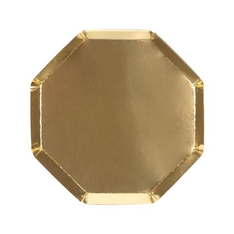 Meri Meri - Gold Plates - Altın Tabaklar - M - 8'Li