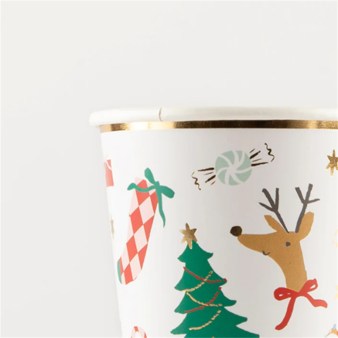 Meri Meri - Jolly Christmas Cups - Yeni Yıl Bardaklar (8'Li)