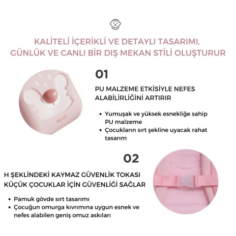 Zoyzoii Animal Serisi Sırt Çantası - Pink Fox