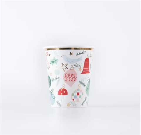 Meri Meri - Festive Pattern Cups - Yeni Yıl Bardaklar (8'Li)