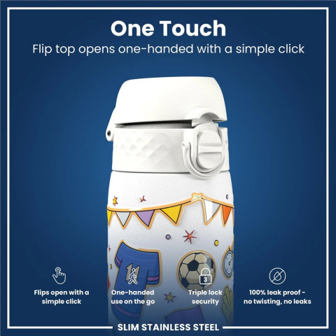 Ion8  - Paslanmaz Çelik İnce Suluk - Futbol - 600 ml - Sızdırmaz