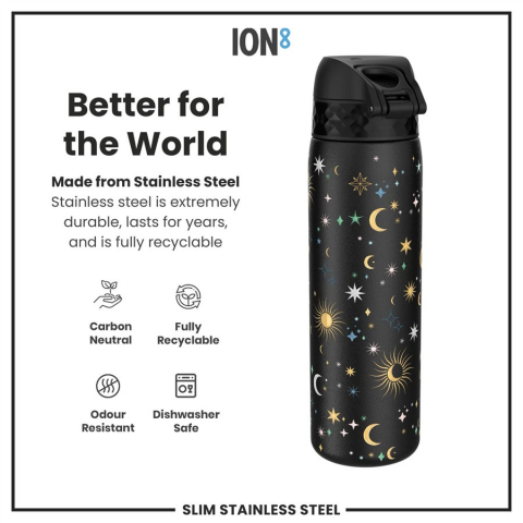 Ion8 - Paslanmaz Çelik İnce Suluk - Gökyüzü - 600 ml - Sızdırmaz