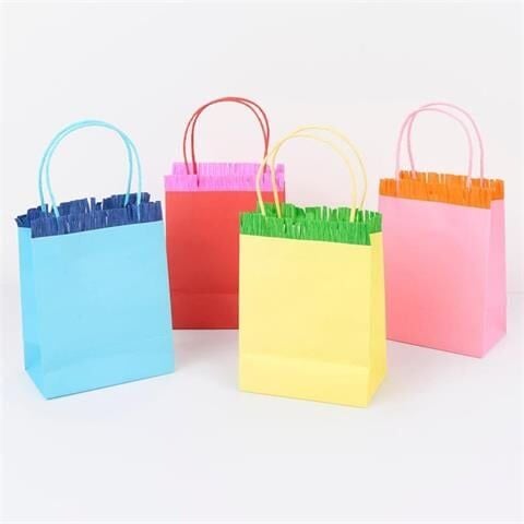 Meri Meri - Bright Fringed Party Bags - Parlak Saçaklı Parti Çantaları - 8 Adet