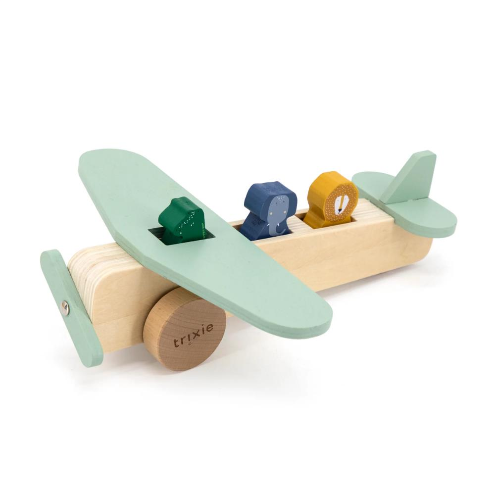 Trixie - Wooden Animal Airplane - Ahşap Oyuncak Uçak