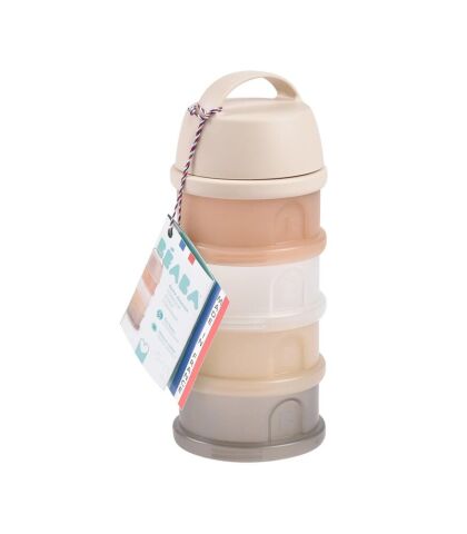 Beaba 4 Katmanlı Süt Tozu Kutusu ve Atıştırmalık Kabı (Clay)