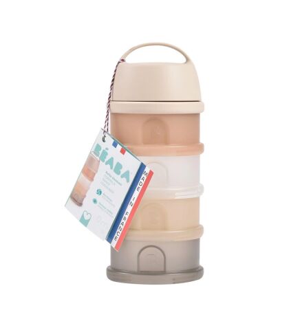 Beaba 4 Katmanlı Süt Tozu Kutusu ve Atıştırmalık Kabı (Clay)