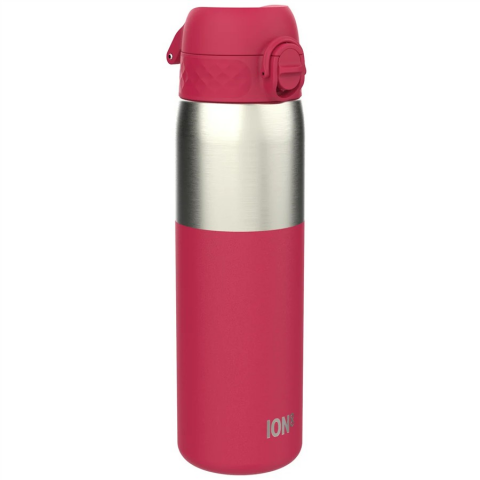 Ion8 - Paslanmaz Çelik İnce Suluk - Fuşya - 600 ml - Sızdırmaz