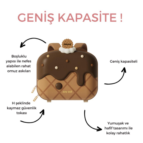 Zoyzoii Dessert Serisi Chocolate Ice Cream Sırt Çantası