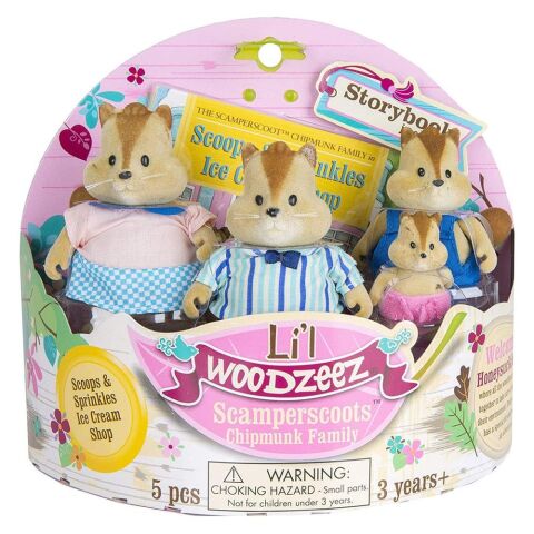 Li'l Woodzeez Çizgili Sincap Ailesi - Scamperscoots Chipmunk Family